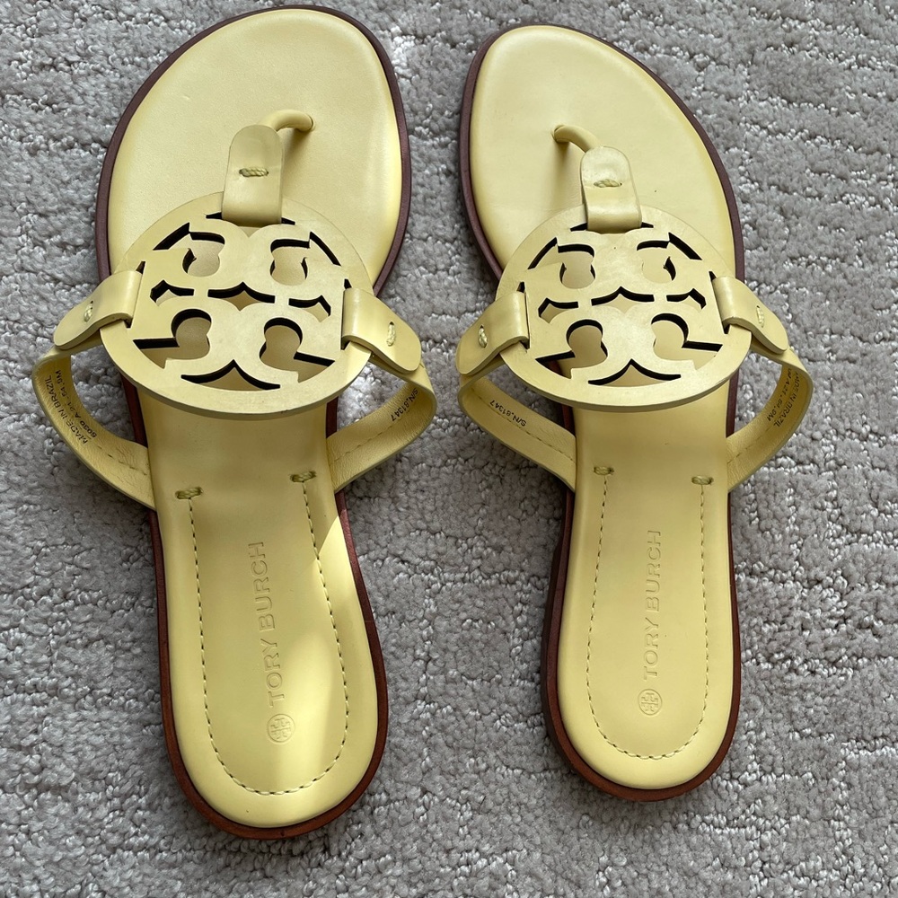 Tory Burch Butter Yellow Miller Sandals - Picture 4 of 7